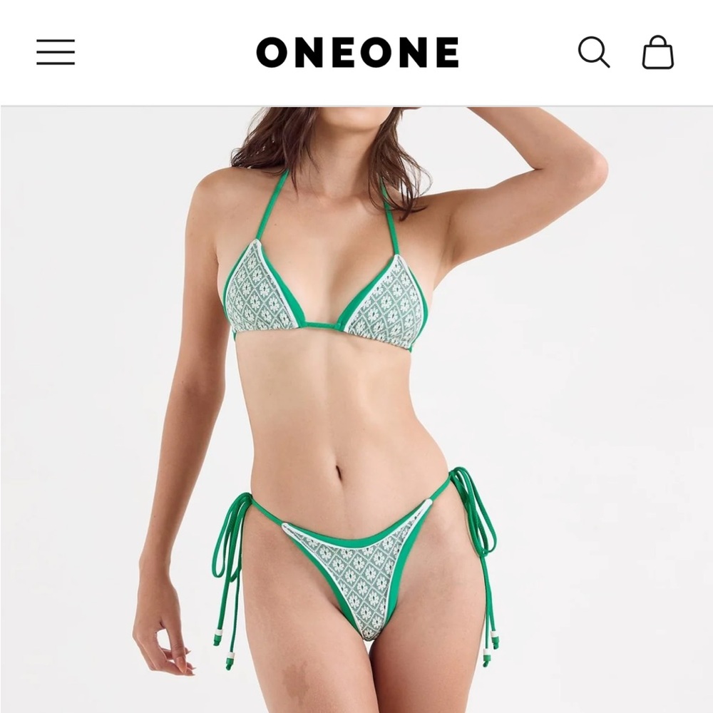 Green Patterned Bikini Set - Picture 4 of 6